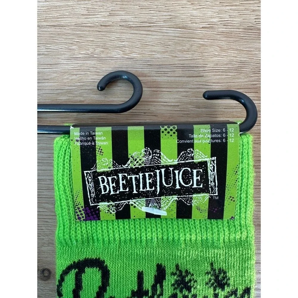 Beetlejuice Movie Green Socks Shoe Size 6-12 Ghost With The‎ Most
